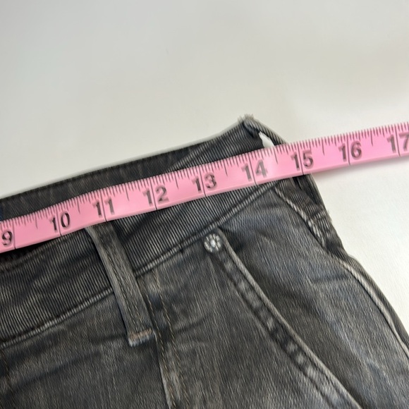 FREE PEOPLE VICTOR MOTO GRAY/BLACK MID RISE FLARE JEANS SIZE 28 - Picture 12 of 12